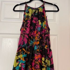 Colourful high low dress size S - great condition
